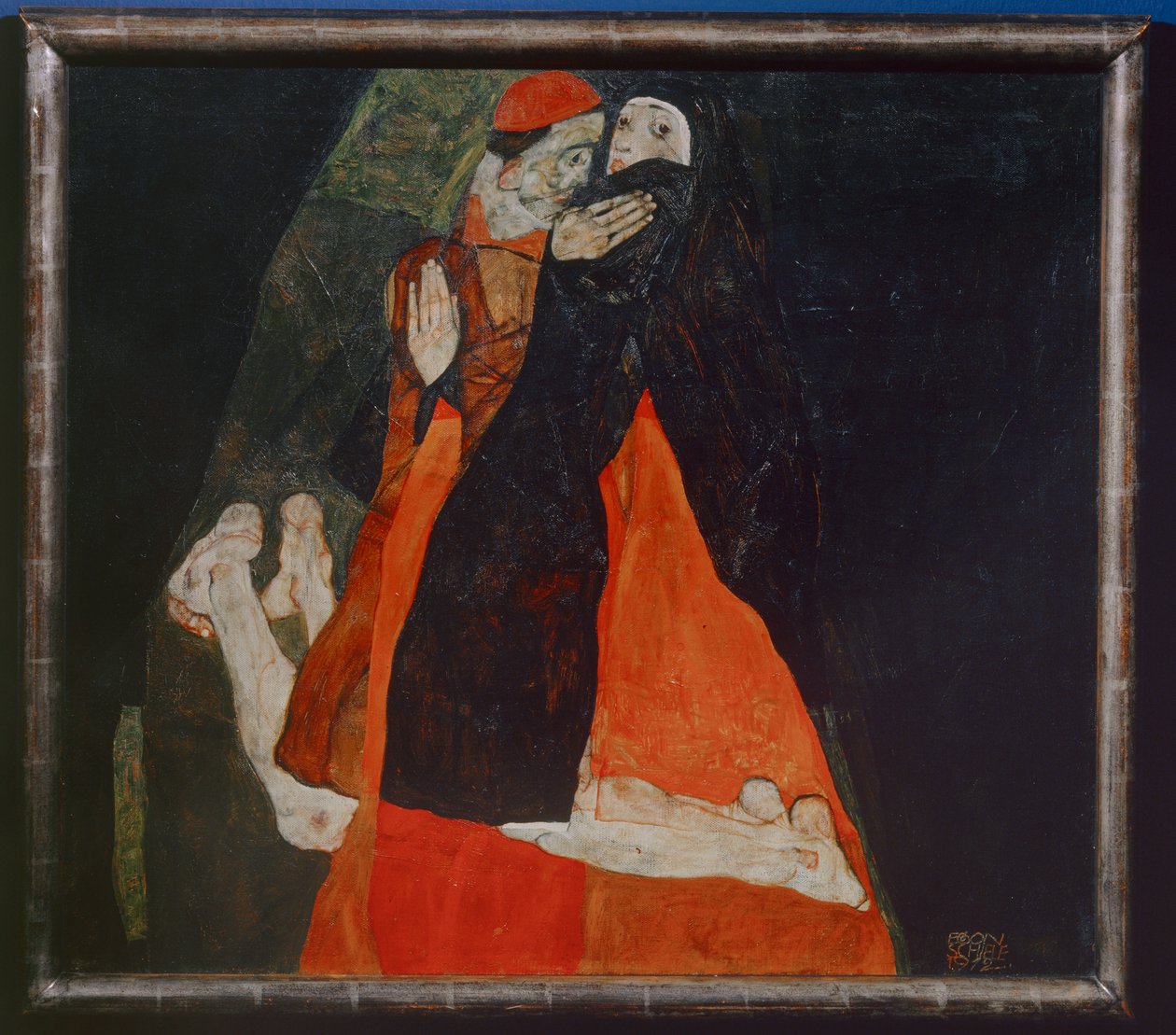 Kardinal und Nonne，红衣主教和修女......（布面油画） 作者 埃贡·席勒（Egon Schiele）