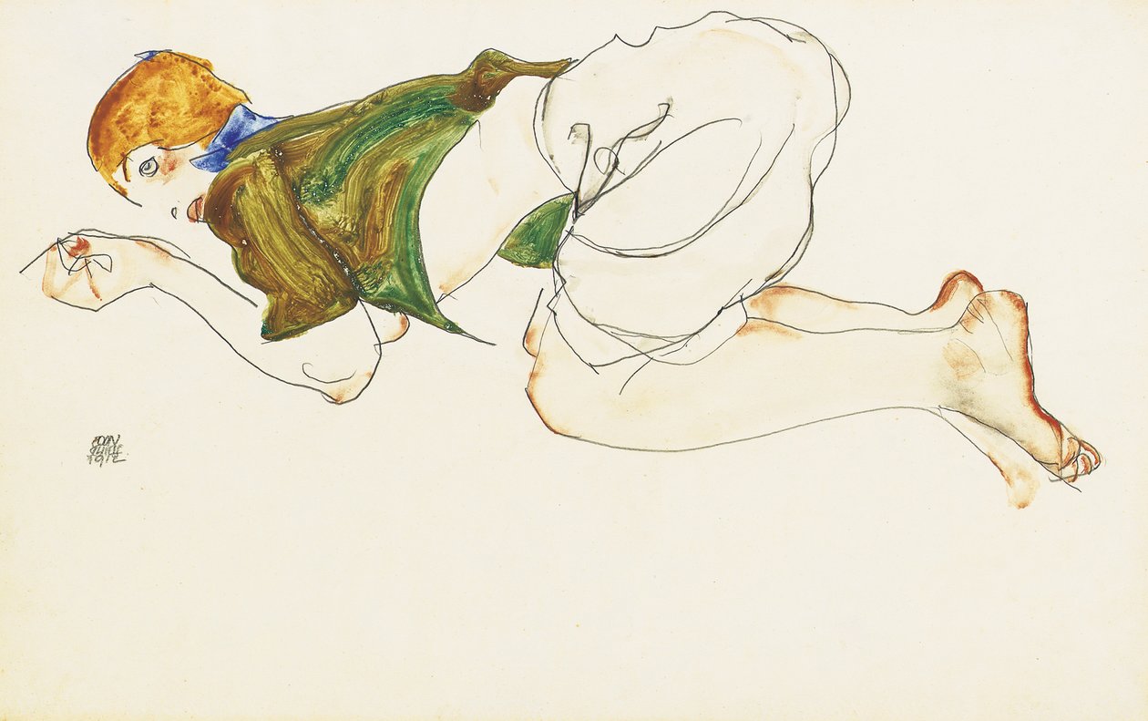 跪着的女人，1912年 作者 埃贡·席勒（Egon Schiele）
