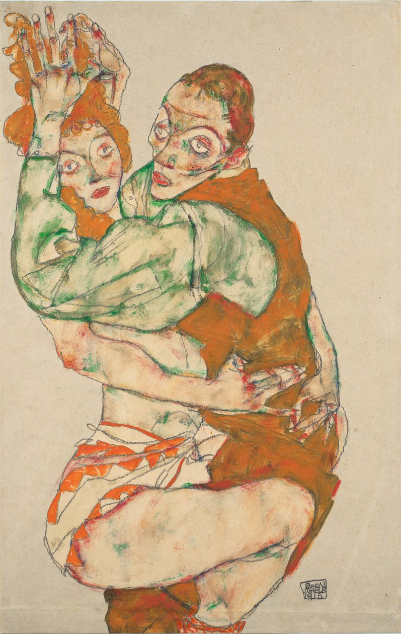 做爱，1915年 作者 埃贡·席勒（Egon Schiele）