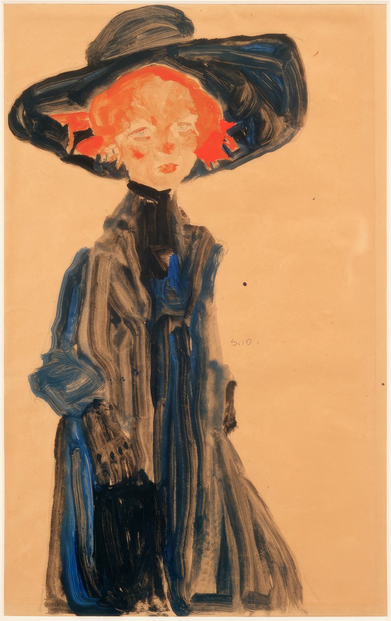Mädchen in Blau 作者 埃贡·席勒（Egon Schiele）