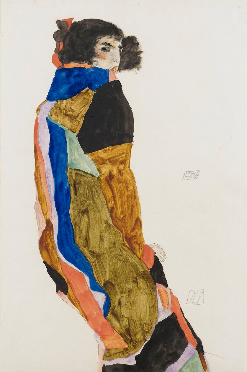 莫阿。埃贡-席勒（1890-1918 年）的作品，纸上水彩和水粉画 作者 埃贡·席勒（Egon Schiele）