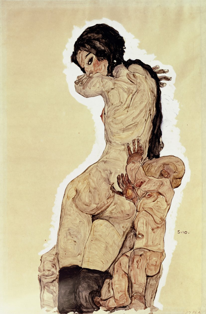 母亲与儿童，1910年 作者 埃贡·席勒（Egon Schiele）