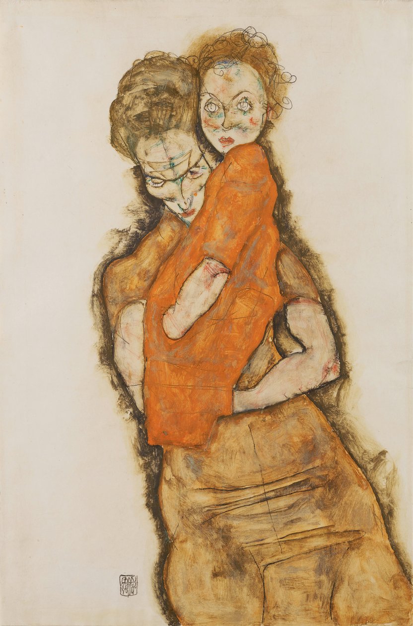 母亲与儿童，1914年 作者 埃贡·席勒（Egon Schiele）