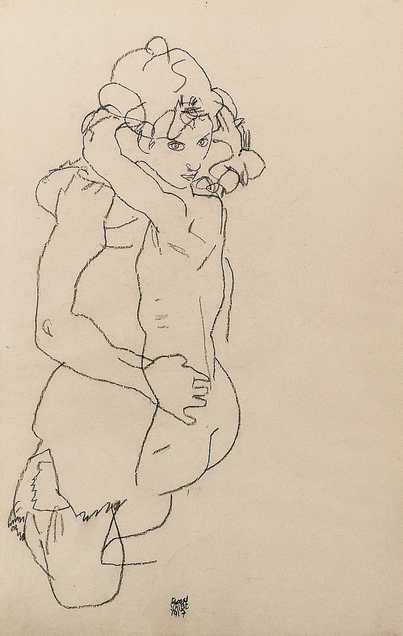 母亲和孩子 作者 埃贡·席勒（Egon Schiele）