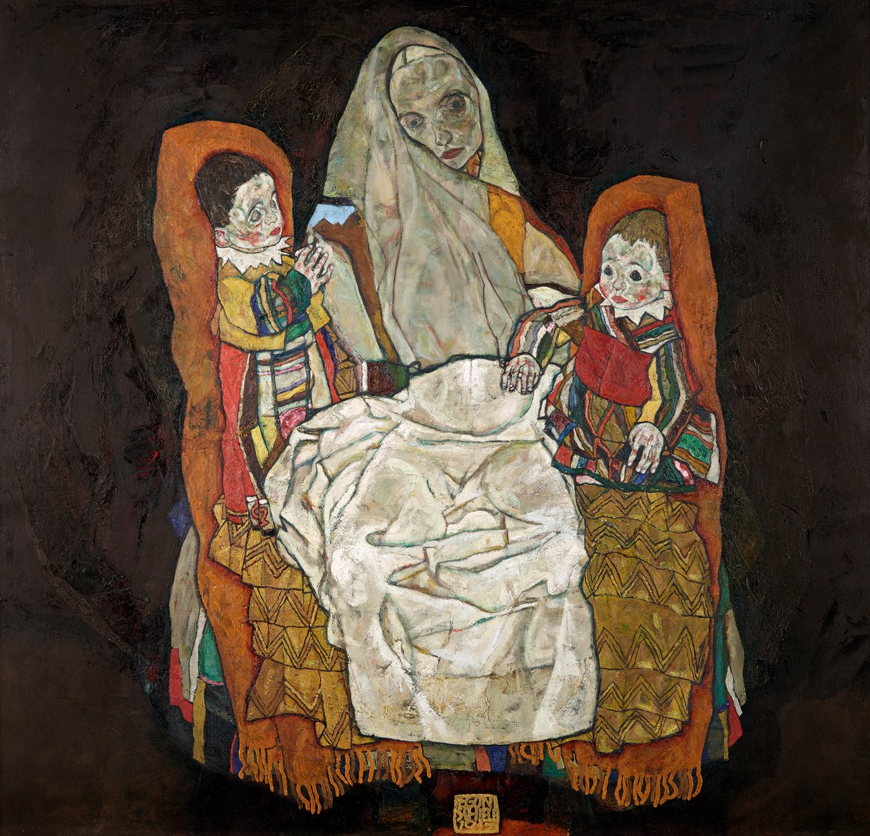 有两个孩子的母亲 III 作者 埃贡·席勒（Egon Schiele）