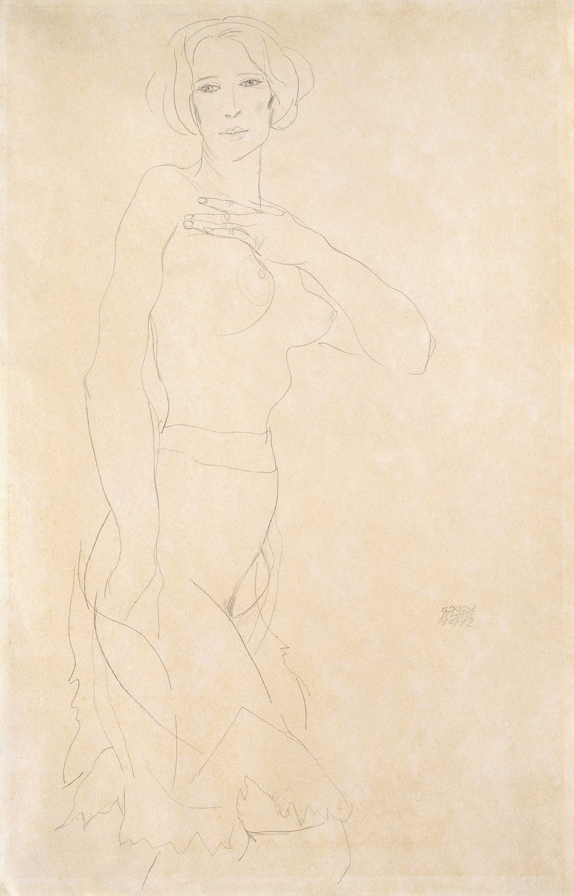 裸女，1912年 作者 埃贡·席勒（Egon Schiele）