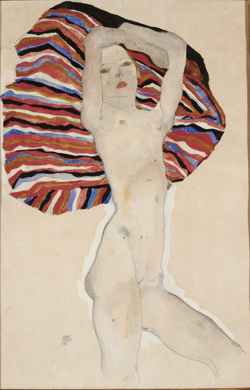 裸色颜料，1911年 作者 埃贡·席勒（Egon Schiele）