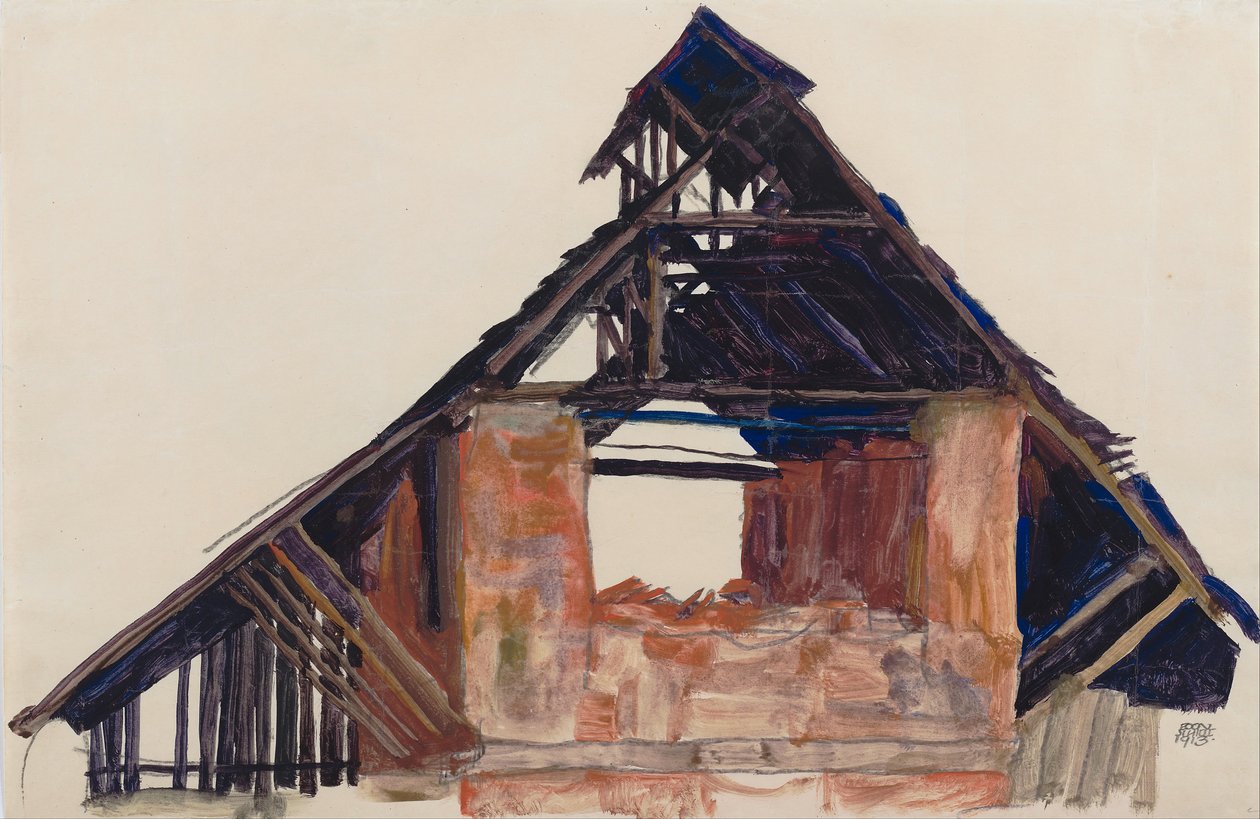 老山墙，1913年 作者 埃贡·席勒（Egon Schiele）