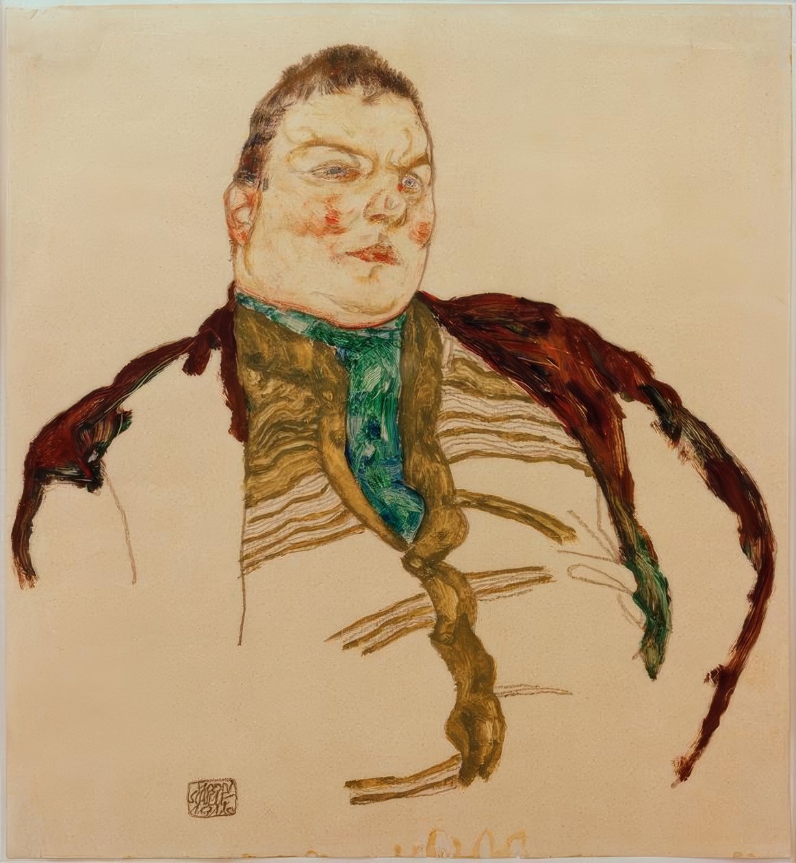 一个胖男人的肖像 作者 埃贡·席勒（Egon Schiele）