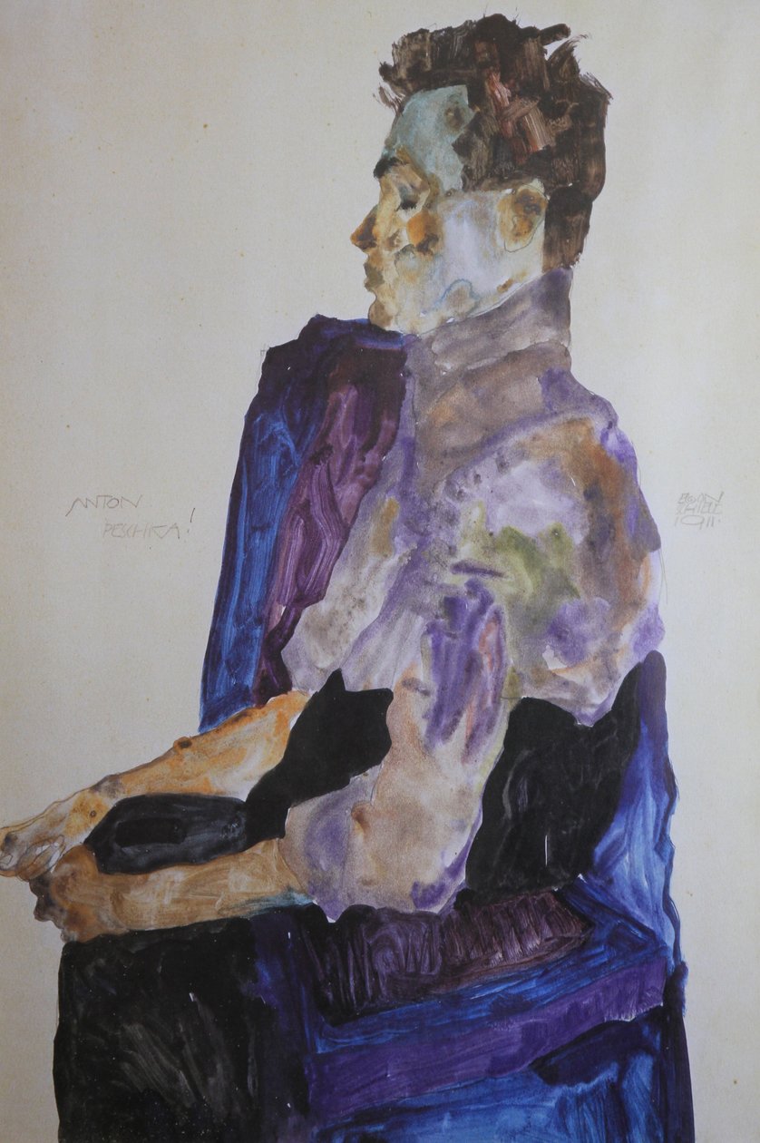 安东-佩什卡的画像，1911年。 作者 埃贡·席勒（Egon Schiele）