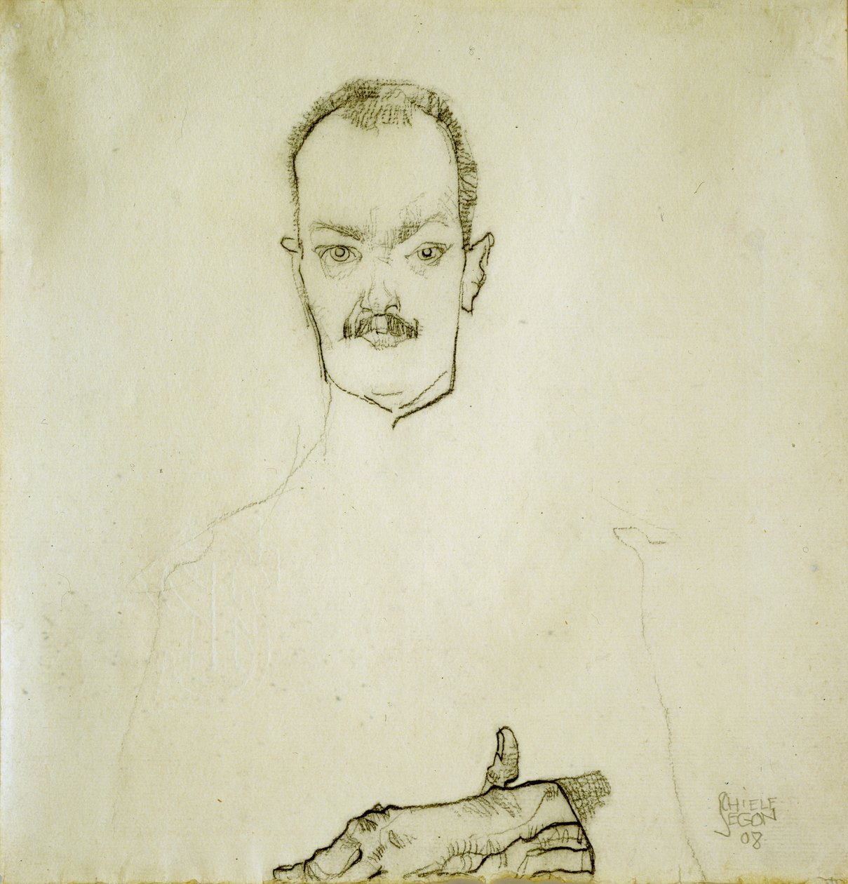 亚瑟·罗斯勒肖像，1910年 作者 埃贡·席勒（Egon Schiele）