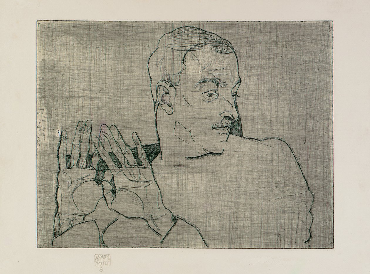 亚瑟·罗斯勒的肖像，1914年 作者 埃贡·席勒（Egon Schiele）