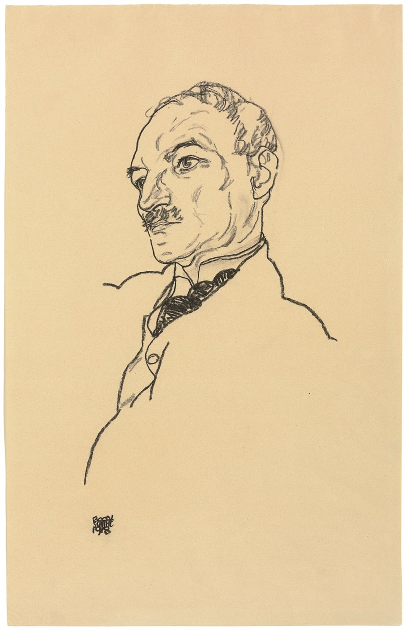 奥古斯特·莱德勒的肖像 作者 埃贡·席勒（Egon Schiele）