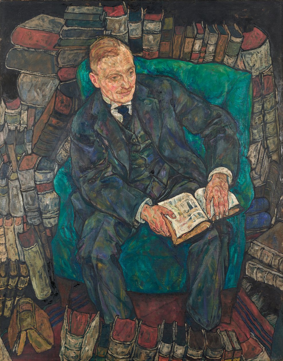 雨果-科勒博士的画像，1918年。 作者 埃贡·席勒（Egon Schiele）
