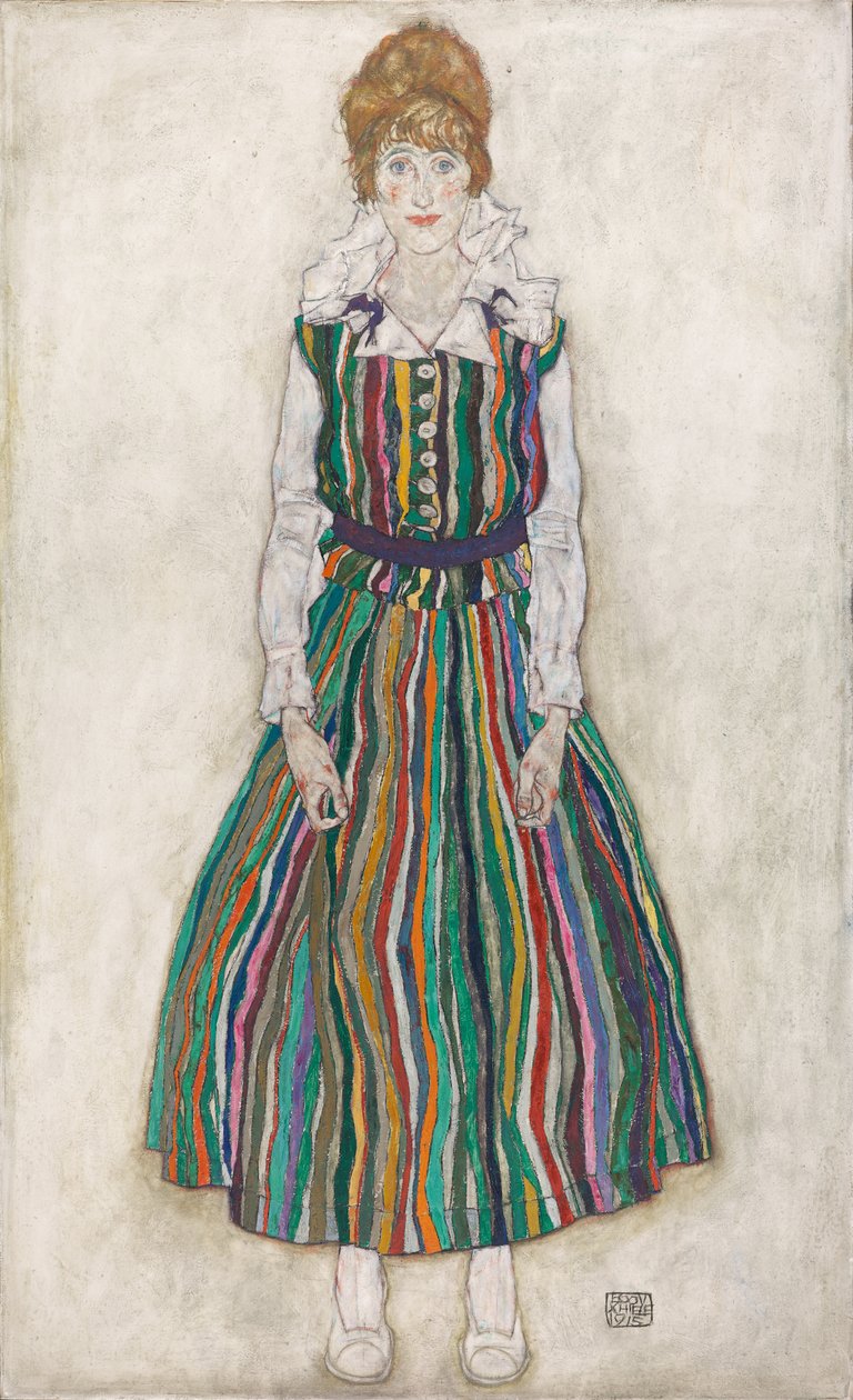 艺术家妻子伊迪丝·席勒（Edith Schiele）的肖像 作者 埃贡·席勒（Egon Schiele）