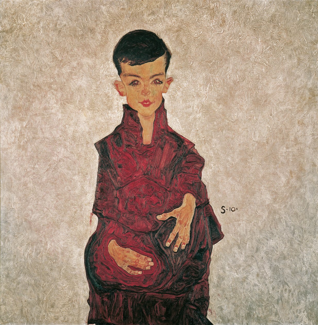 赫伯特-莱纳的画像，1910年。 作者 埃贡·席勒（Egon Schiele）