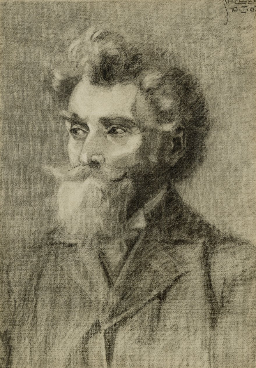 人像Mannerportrait，1907年 作者 埃贡·席勒（Egon Schiele）