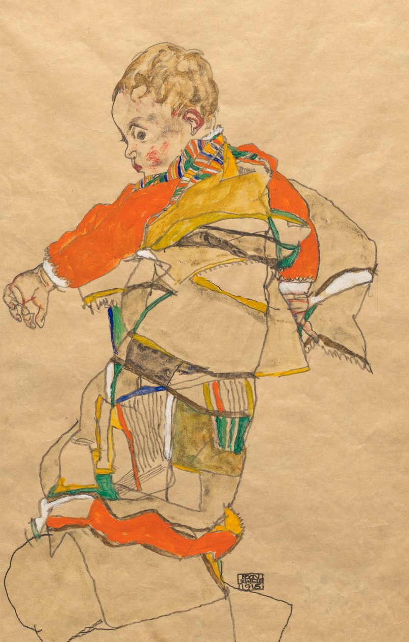 儿童肖像》（小安东-佩施卡） 作者 埃贡·席勒（Egon Schiele）