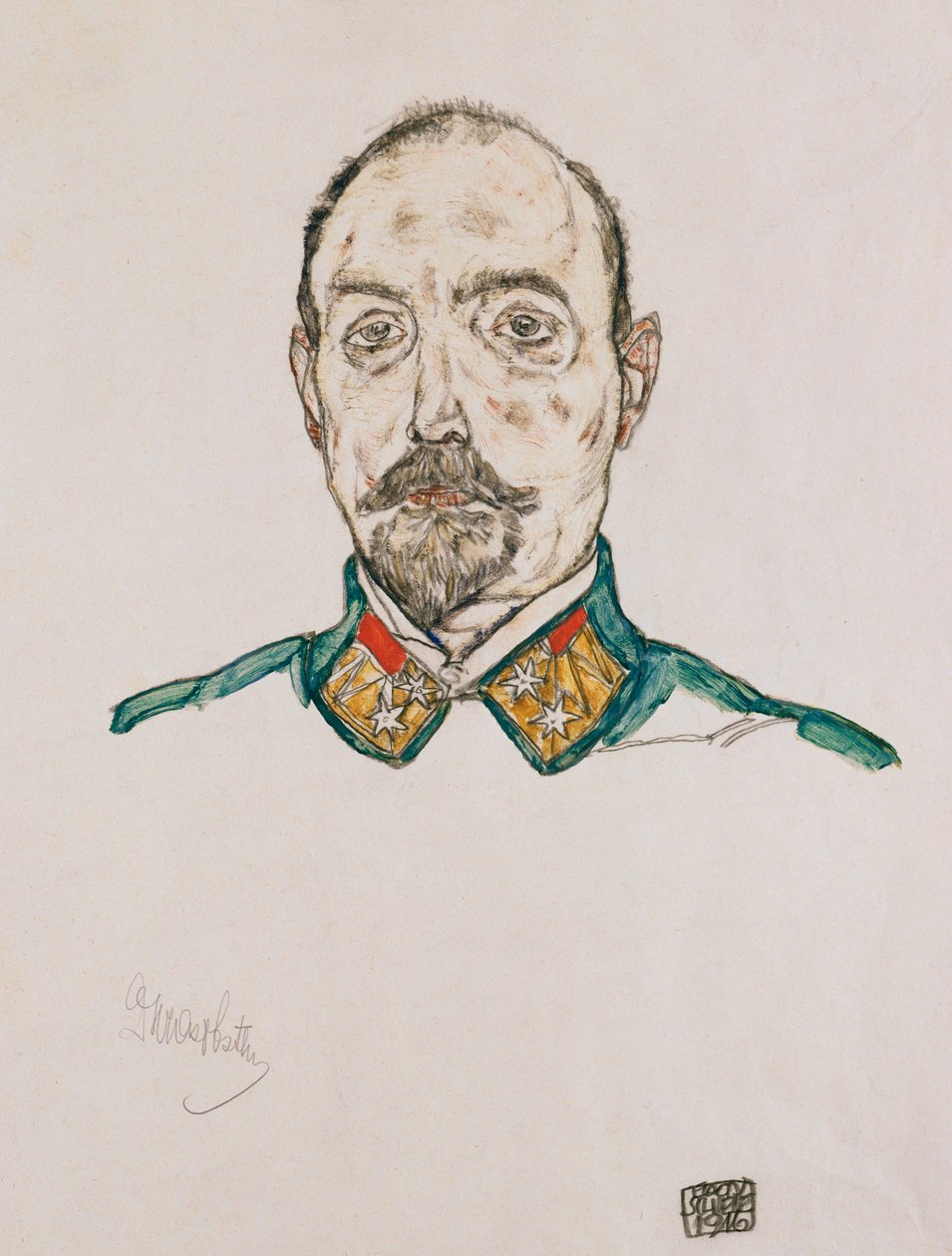 副驾驶肖像，1916年 作者 埃贡·席勒（Egon Schiele）