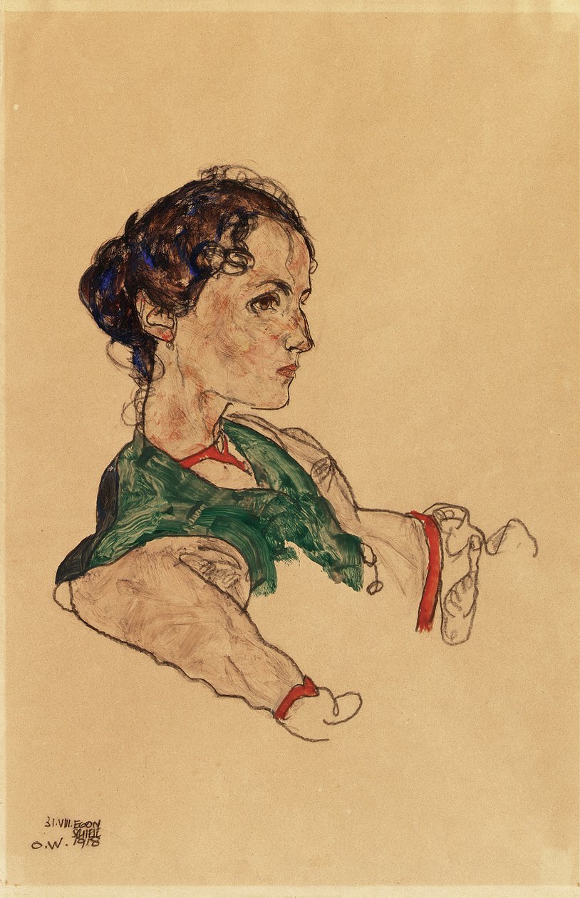 西尔维亚·科勒（Silvia Koller）的肖像 作者 埃贡·席勒（Egon Schiele）