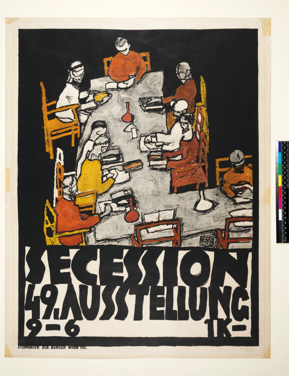 维也纳分裂国家的海报，第49届展览，弗洛伊德（Die Freunde） 作者 埃贡·席勒（Egon Schiele）