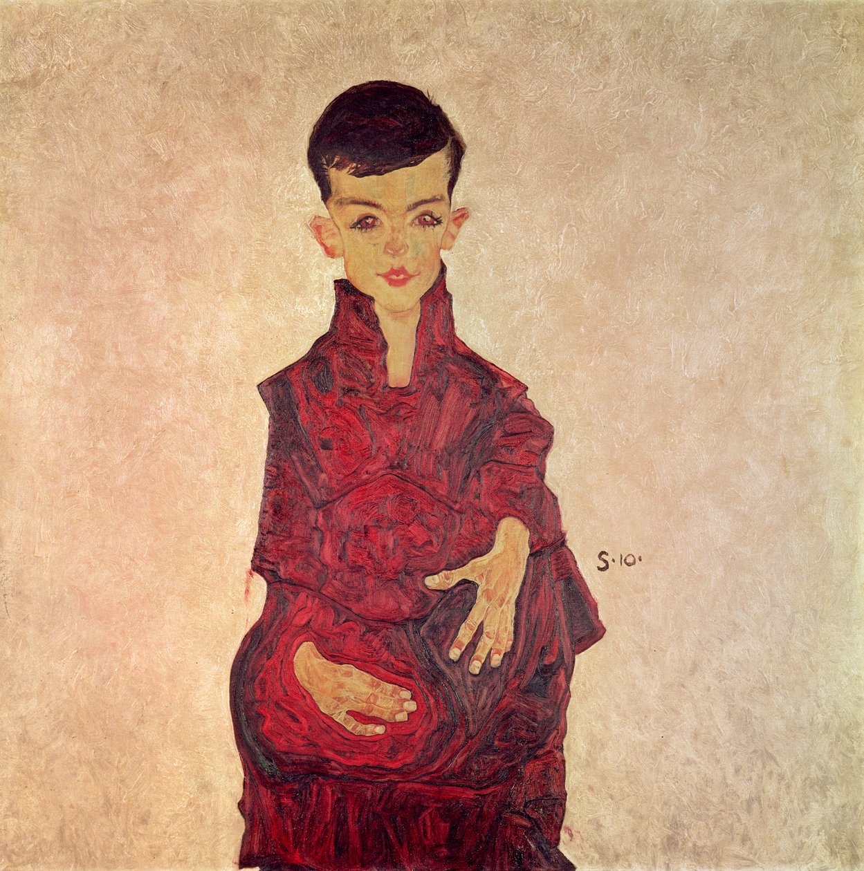 Rainerbub（Herbert Rainer肖像，年龄约6岁）1910年 作者 埃贡·席勒（Egon Schiele）
