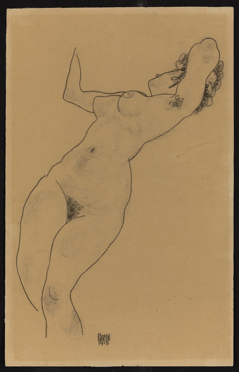 斜倚裸体，1918年 作者 埃贡·席勒（Egon Schiele）
