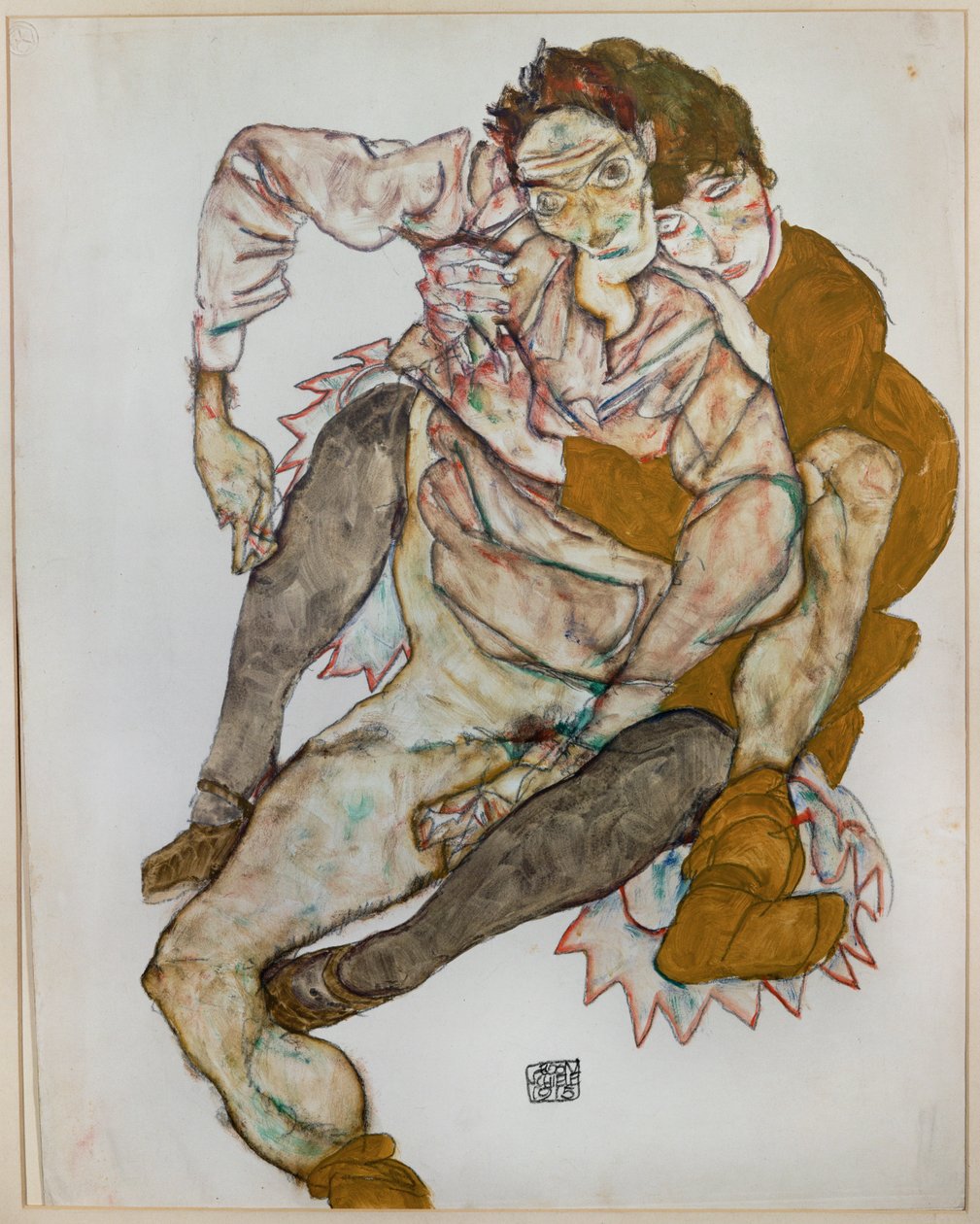 坐着的情侣 作者 埃贡·席勒（Egon Schiele）
