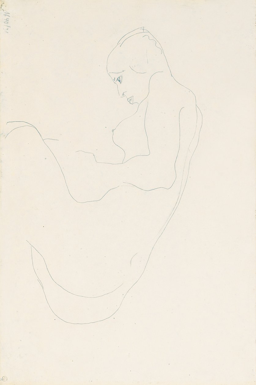 裸体坐像，1912年 作者 埃贡·席勒（Egon Schiele）