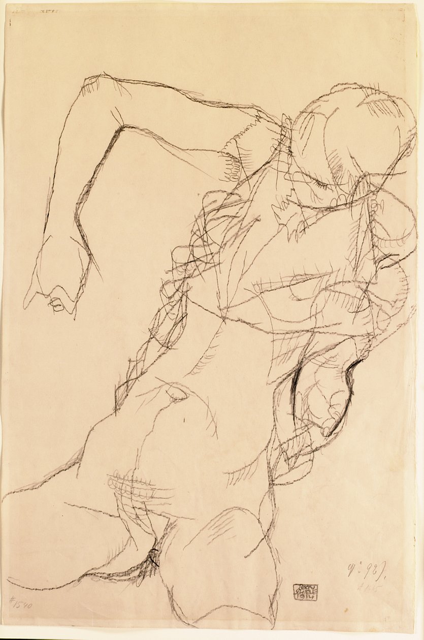 裸体坐像，1914年 作者 埃贡·席勒（Egon Schiele）