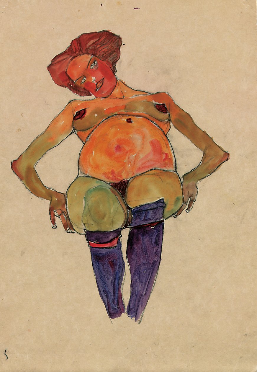 坐着的孕妇 作者 埃贡·席勒（Egon Schiele）
