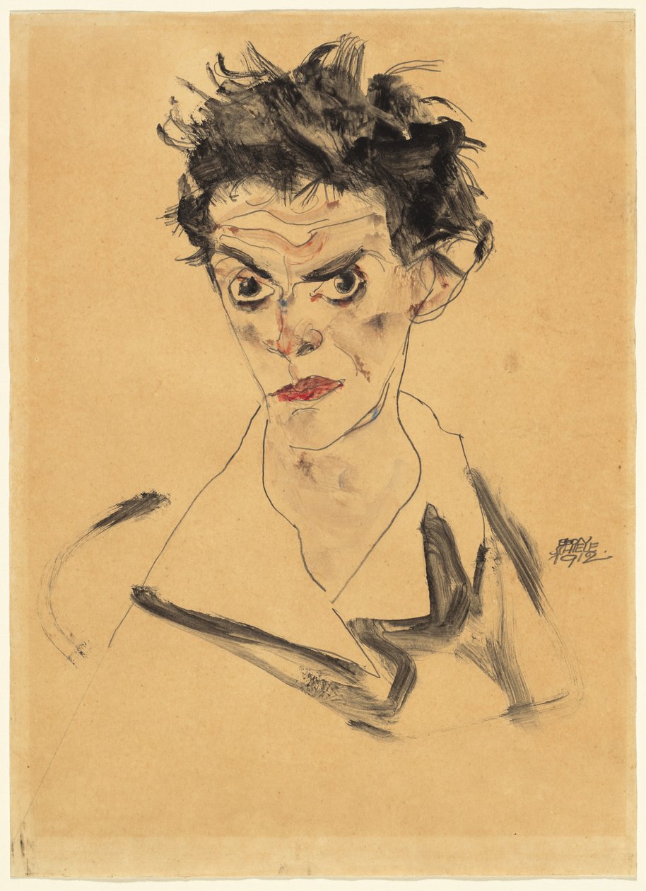 自画像 作者 埃贡·席勒（Egon Schiele）