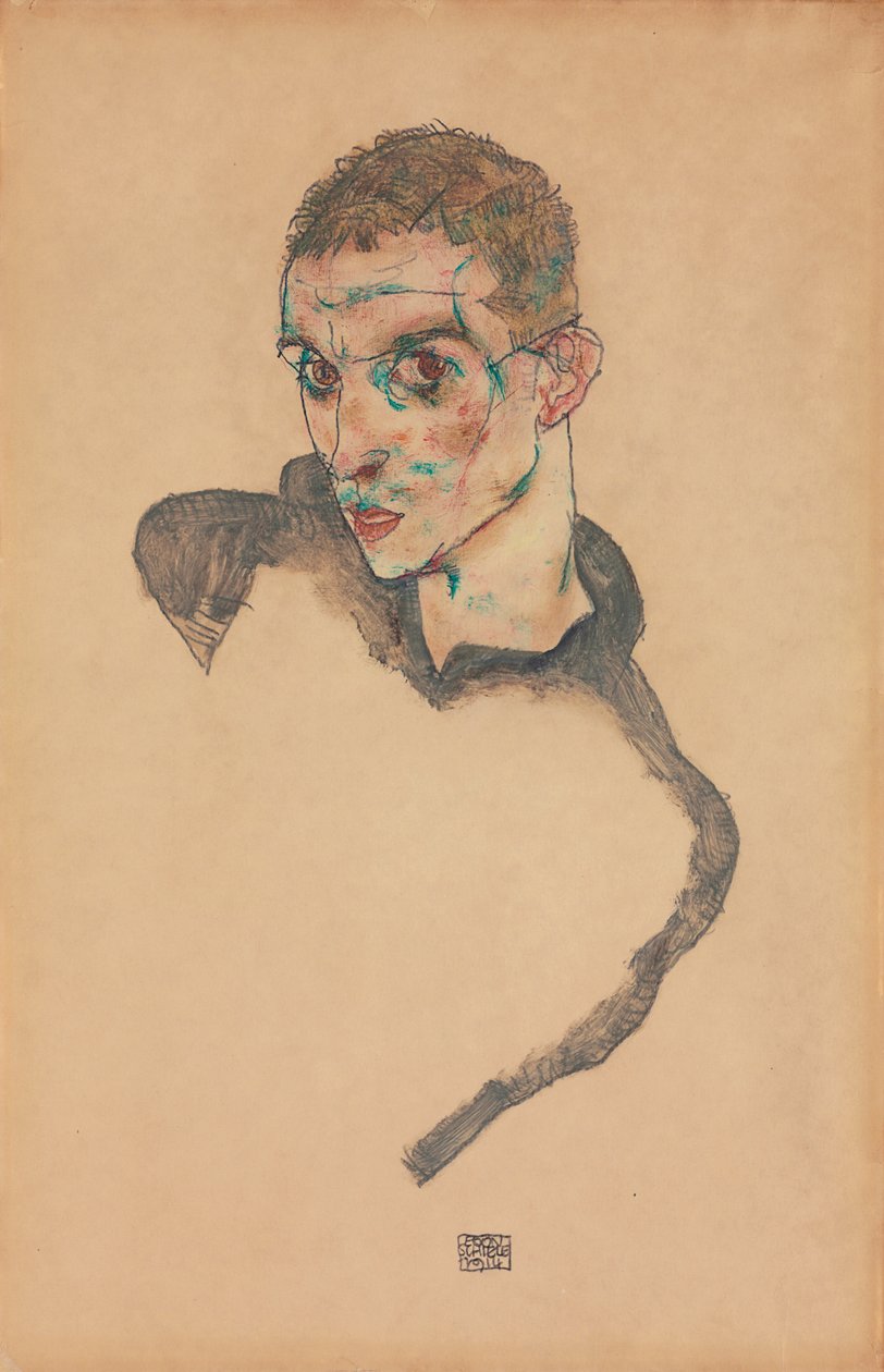 自画像自画像，1914年 作者 埃贡·席勒（Egon Schiele）