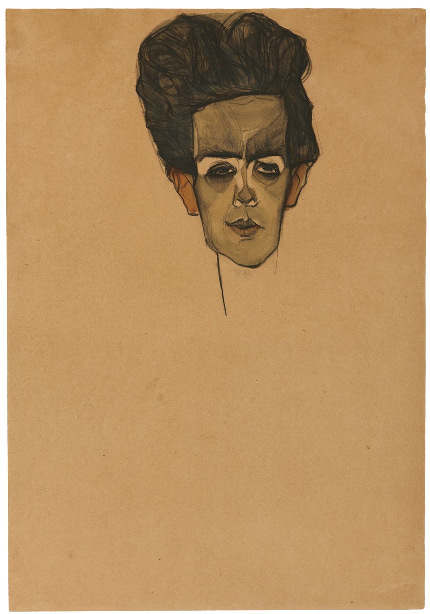 自画像，1910年 作者 埃贡·席勒（Egon Schiele）
