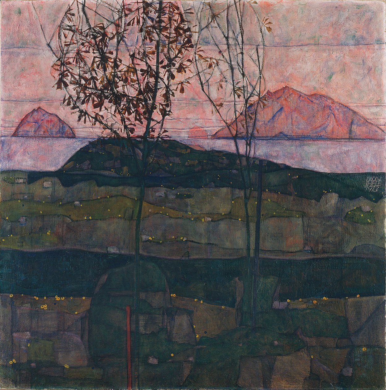 夕阳，1913年 作者 埃贡·席勒（Egon Schiele）