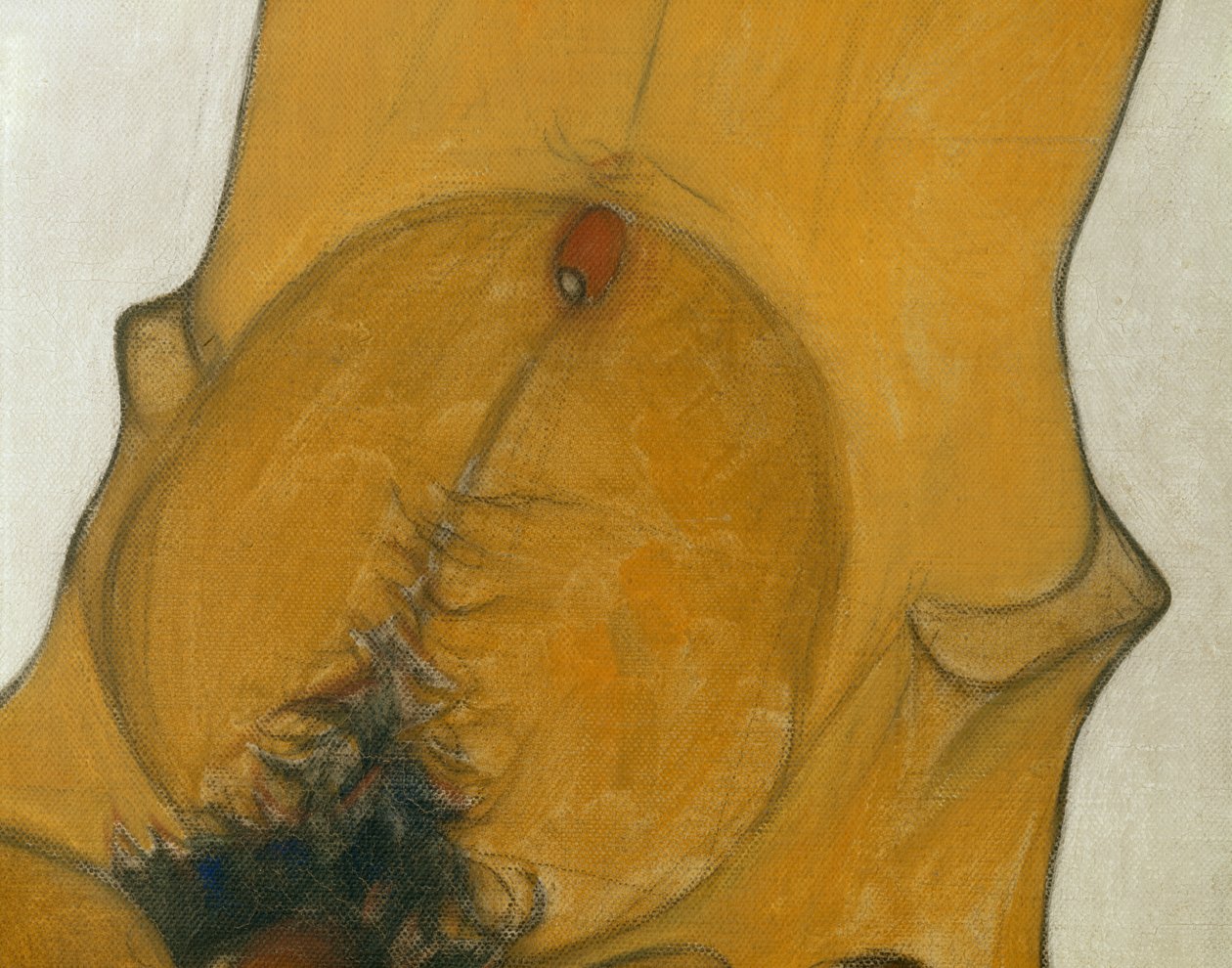 Sitzender Männerakt ... （布面油画和水彩画） 作者 埃贡·席勒（Egon Schiele）