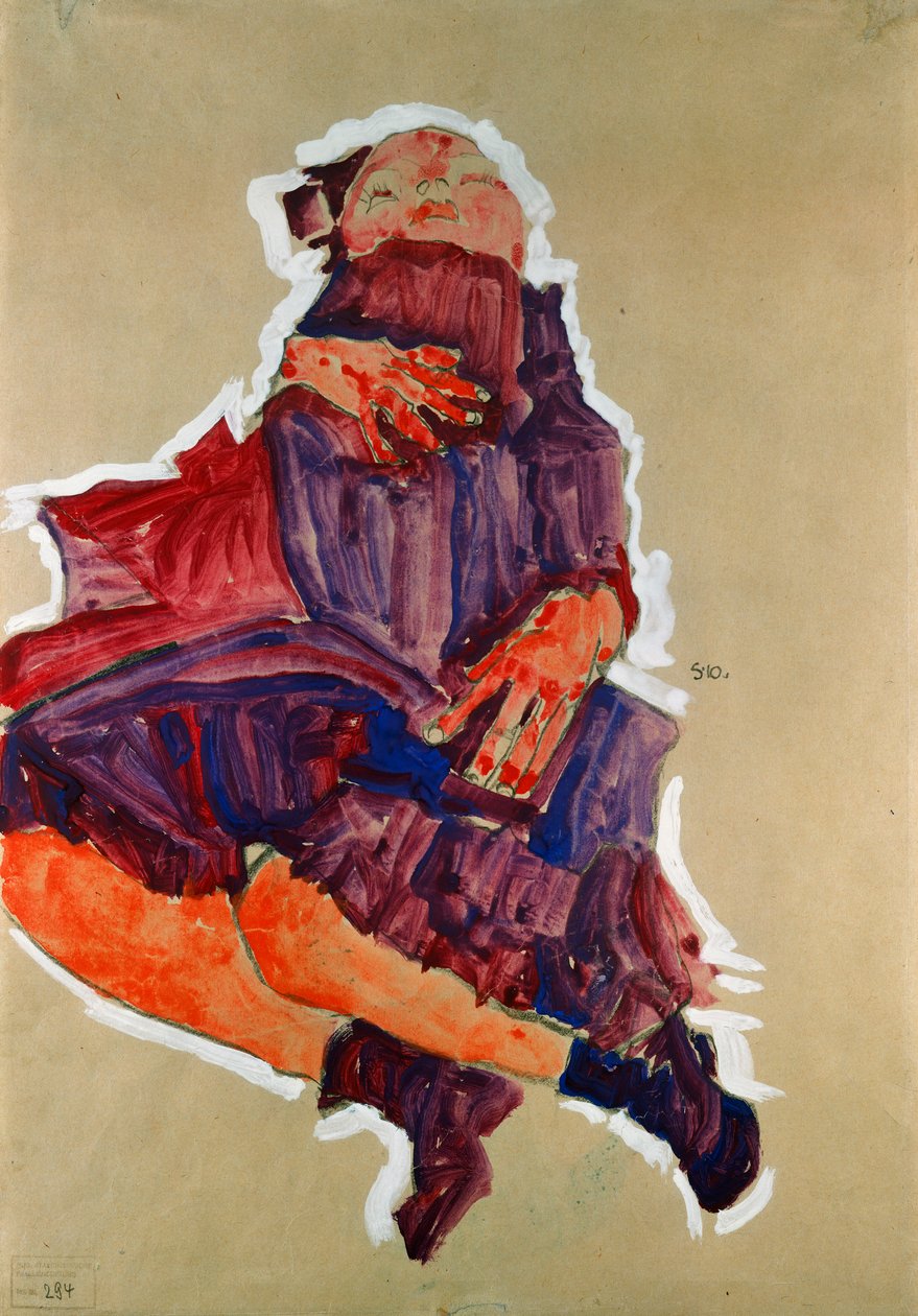 睡着的孩子，1910年 作者 埃贡·席勒（Egon Schiele）