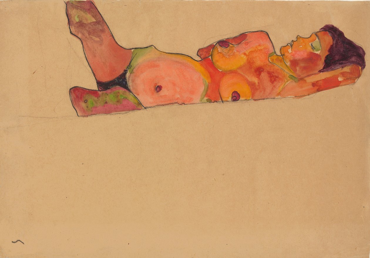 沉睡的女孩，1910年 作者 埃贡·席勒（Egon Schiele）