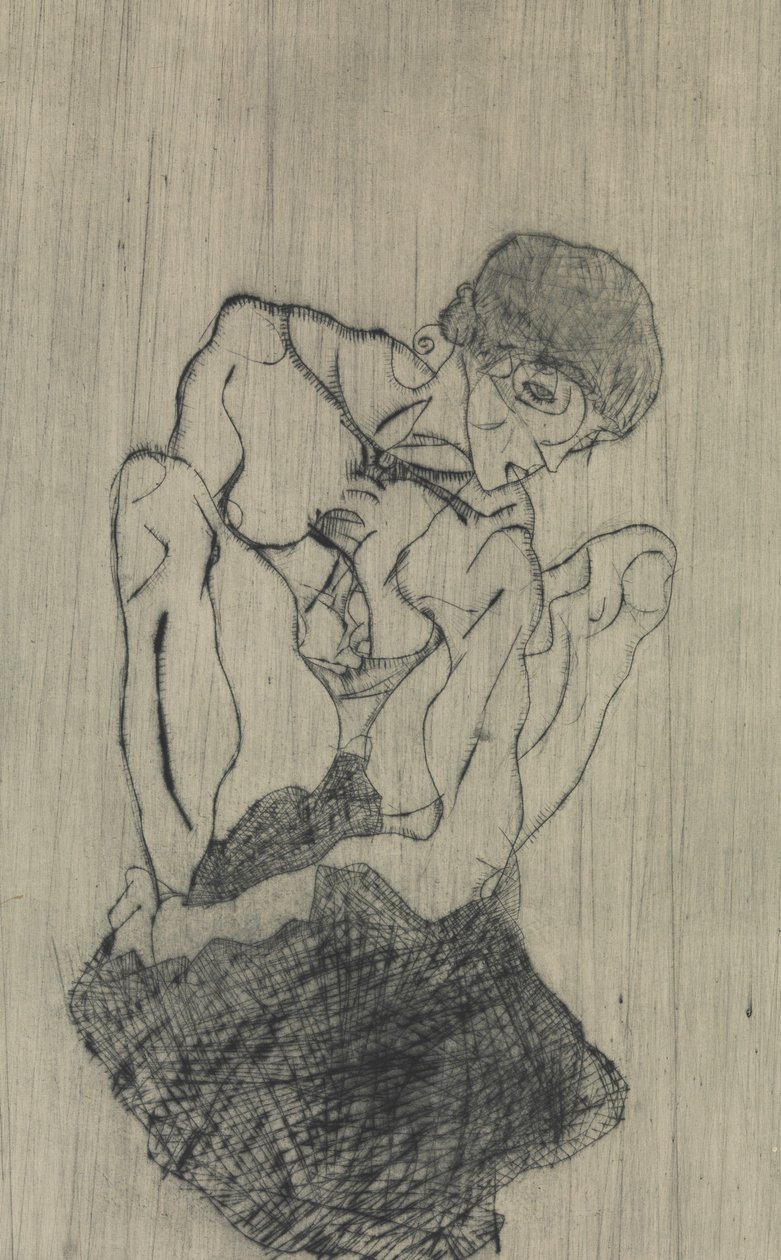 悲伤，1914年。 作者 埃贡·席勒（Egon Schiele）