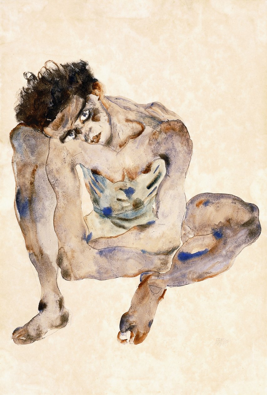 蹲 作者 埃贡·席勒（Egon Schiele）