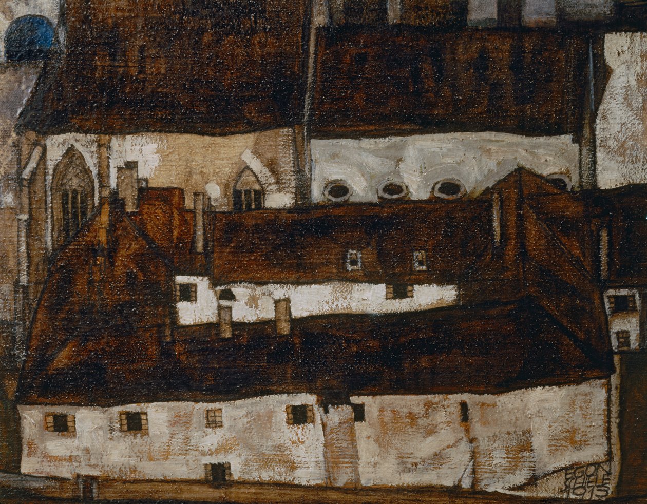 斯坦因城 II（布面油画） 作者 埃贡·席勒（Egon Schiele）