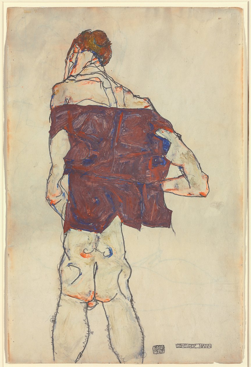 站立的人站立的男人，1913年 作者 埃贡·席勒（Egon Schiele）