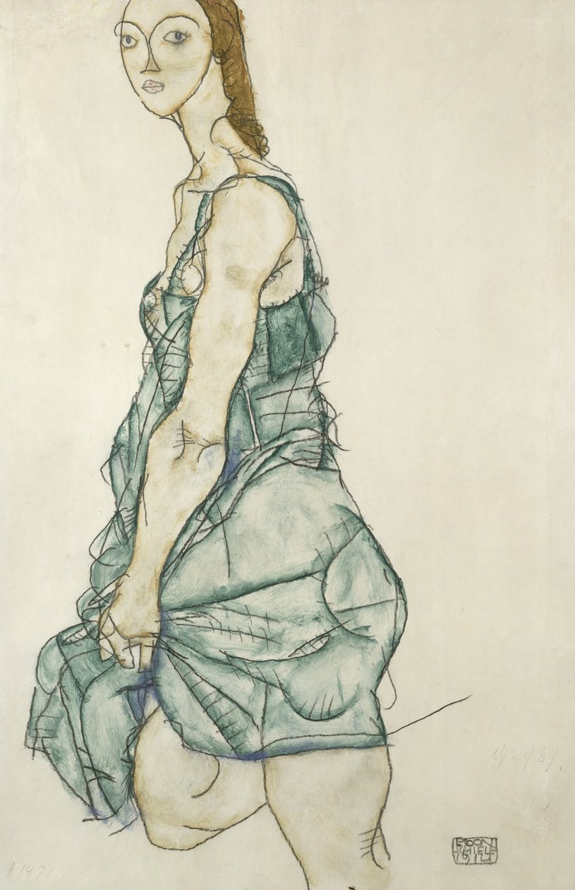 站立的女孩 作者 埃贡·席勒（Egon Schiele）