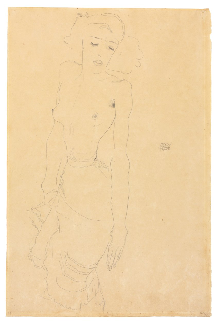 站立的女人，1911年 作者 埃贡·席勒（Egon Schiele）