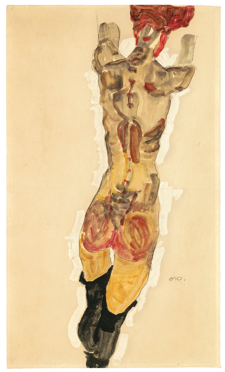 站立的行为，1910年 作者 埃贡·席勒（Egon Schiele）