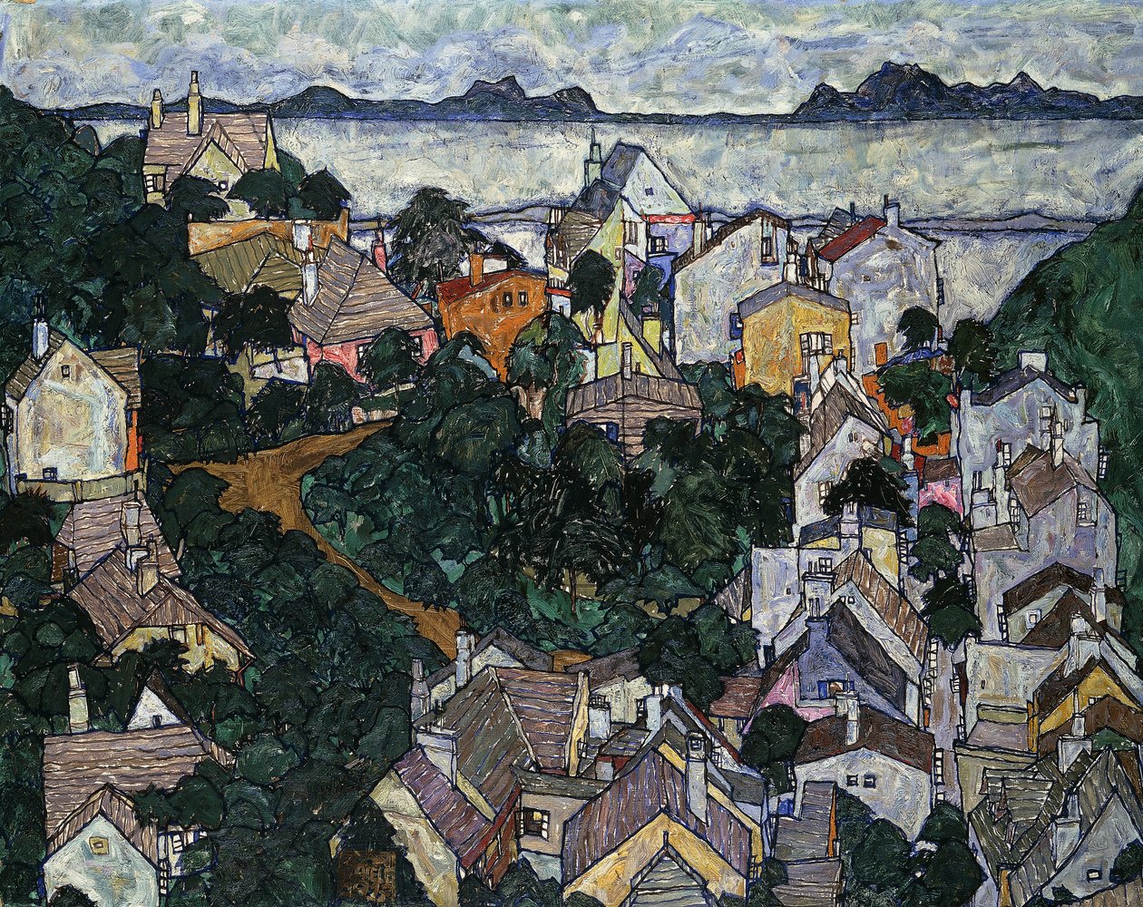 夏日风景；夏日风景，1917年 作者 埃贡·席勒（Egon Schiele）