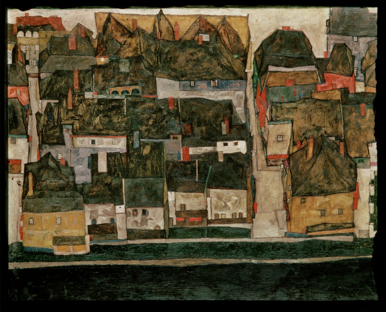 小城市 IV（布面油画） 作者 埃贡·席勒（Egon Schiele）