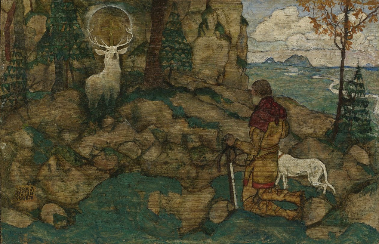 圣休伯特的愿景，1916年 作者 埃贡·席勒（Egon Schiele）
