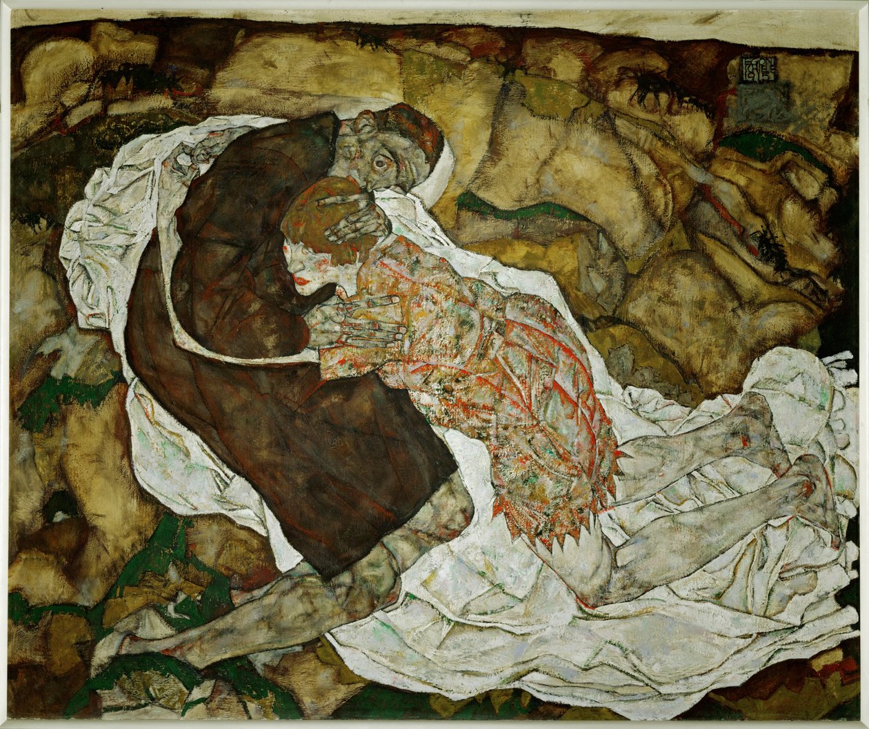 Tod und Maedchen（布面油画） 作者 埃贡·席勒（Egon Schiele）