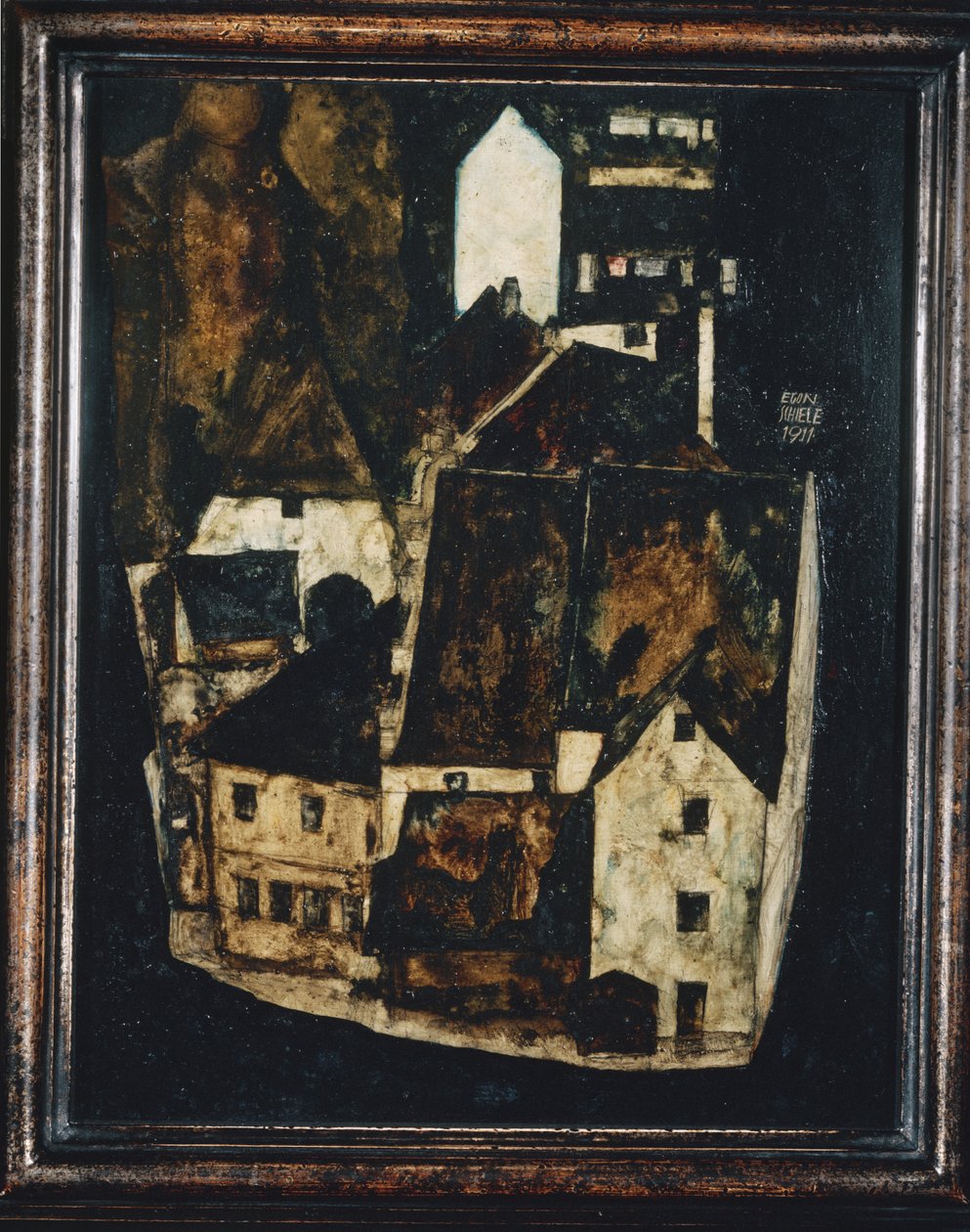 Tote Stadt III - 死城 III ... （木板上的油画和水彩画） 作者 埃贡·席勒（Egon Schiele）